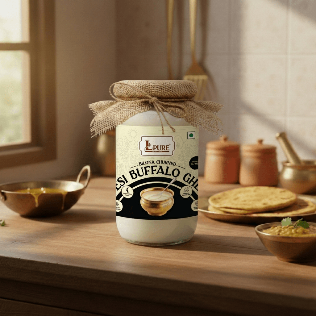 A2 Desi Buffalo Ghee – 1 Litre Glass Jar